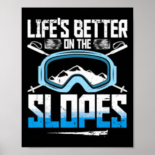 Poster Esquiar Esqui Desporto De Inverno A Vida é Melhor
