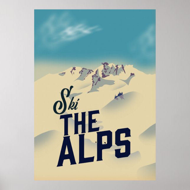 Poster Esquie Os Alpes (Frente)