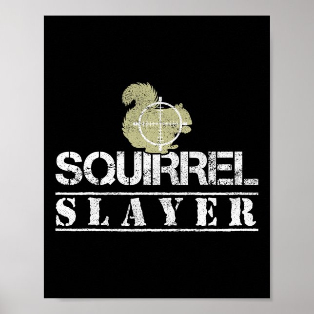Poster Esquilo Caça Com Esquilo Engraçado Caça Esquilo Hu (Frente)