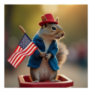 Póster Esquilo Patriótico