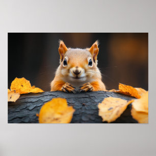 Poster Esquilo retrato amoroso de animal selvagem