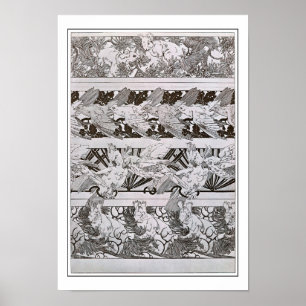 Poster Esquilos e Pássaros do Estilo Art Nouveau, Mucha