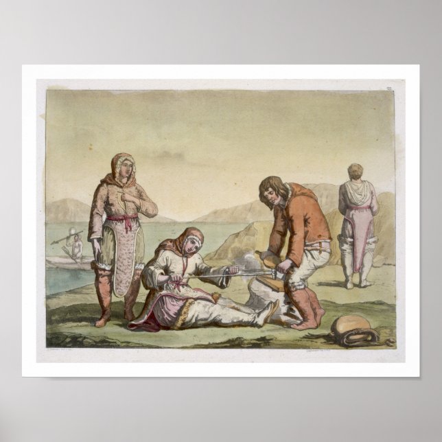 Poster Esquimós, 1817 (gravação a cores) (Frente)