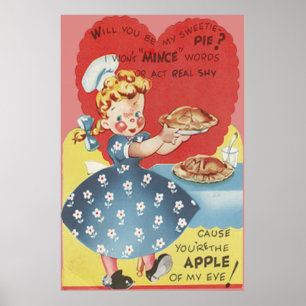 Poster Esquisita Garçonete Torta de Maçã e Carne Moída no