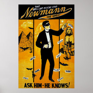 Póster Essa estrela psíquico brilhante, Newmann o grande