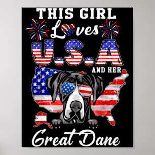 Poster Essa Garota Ama EUA e Dog 4 de Julho Grande Dinama