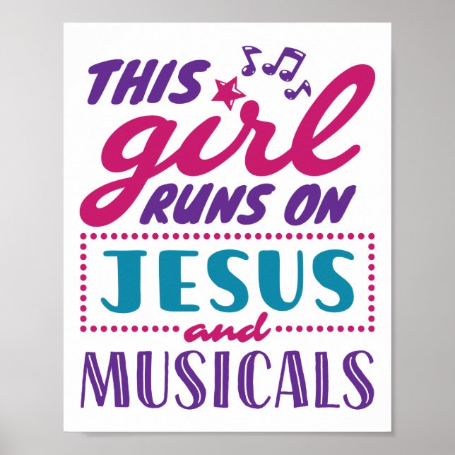 Poster Essa garota corre em Jesus e Musicais (Frente)