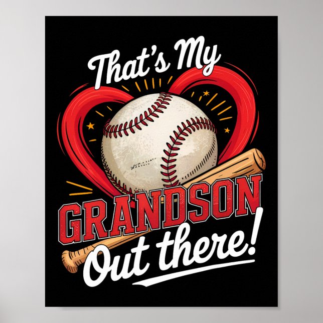 Poster Esse É Meu Avô Lá Fora Baseball Avó Baseb (Frente)
