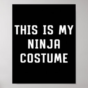 Poster Esse É Meu Fantasia de Ninja no Halloween Preguiço