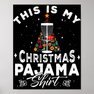 Poster Esse É Meu Jogador de Disc Golf de Pijama de Natal