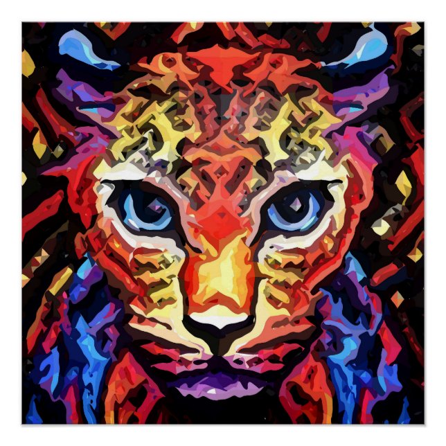 Póster Esse Visual Colorido de Leopardo  (Frente)