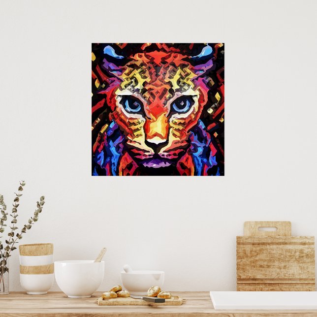 Poster Esse Visual Colorido de Leopardo  (Cozinha)