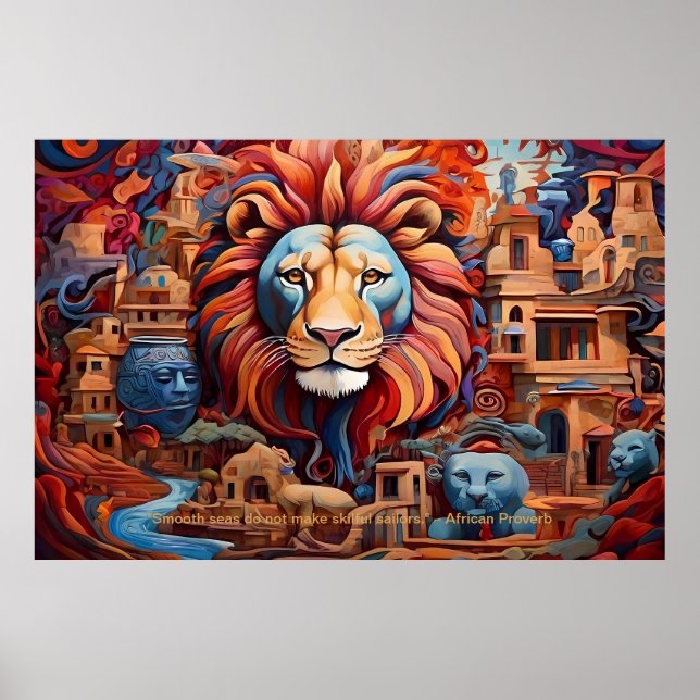 Poster Essência Eetérea: Sonhos Africanos Retraem Motivam (Frente)