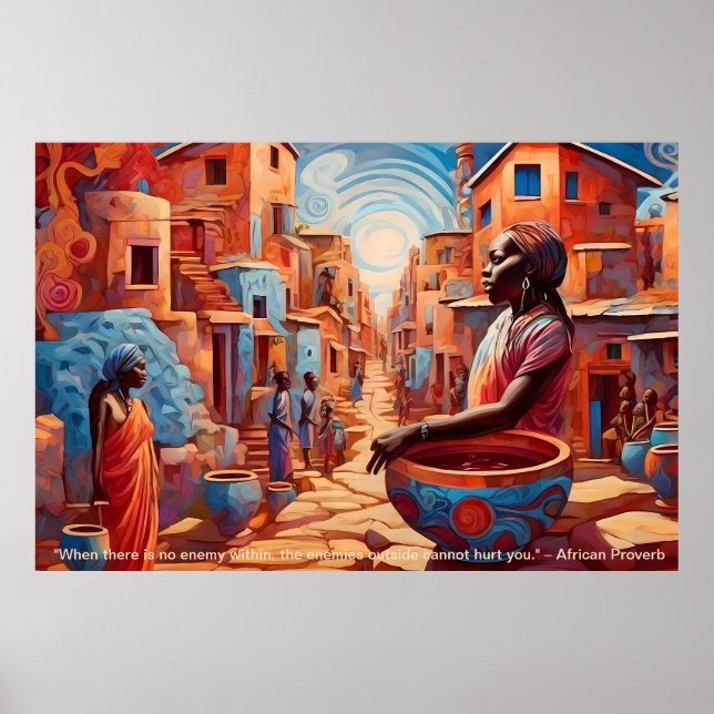 Poster Essência Eetérea: Sonhos Africanos Retraem Motivam (Frente)