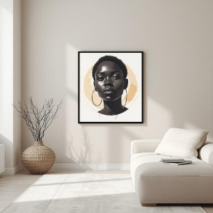 Poster Essência Pura – Retrato Preto Contemporâneo II