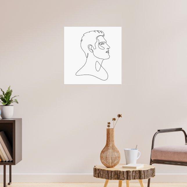 Poster Essência Singular – Arte Minimalista Masculina em  (Sala de Estar 3)