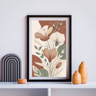 Poster Essência Terracota Bloom II – Botânica Minimalista