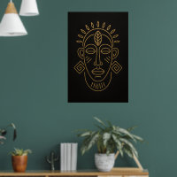 Essência Tribal | Arte de Motivo de Rosto Africano