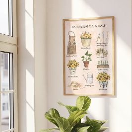 Poster Essencial de Jardinagem Ferramentas de Jardim de G