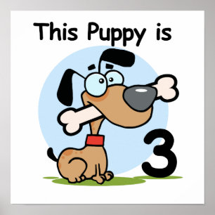 Poster Esta camiseta de aniversário de 3 anos de puppy e