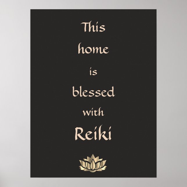Póster Esta casa é abençoada com o Reiki (Frente)