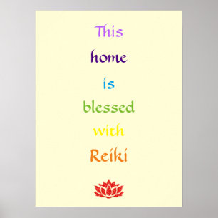 Póster Esta casa é abençoada com Reiki