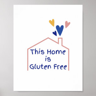 Poster Esta casa é sem glúten - Decoração da doença celía