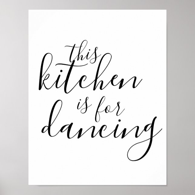 Poster Esta cozinha é para dançar tipografia pôster de pa (Frente)
