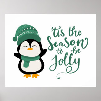 Poster Esta É A Época De Ser Jolly, Pinguim De Natal
