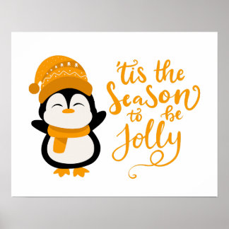 Poster Esta É A Época De Ser Jolly, Pinguim De Natal