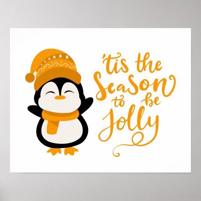 Poster Esta É A Época De Ser Jolly, Pinguim De Natal (Frente)