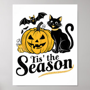 Poster Esta É A Época Do Halloween Bats Pumpkin Cai Engra