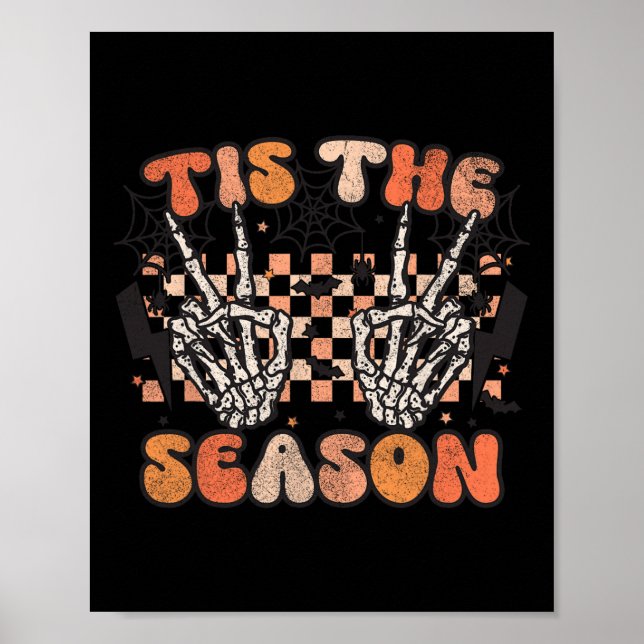 Poster Esta É A Época Halloween Skeleton Costume Retro Gr (Frente)