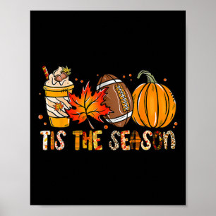 Poster Esta É A Época Pumpkin Leaf Latte Fall Graças