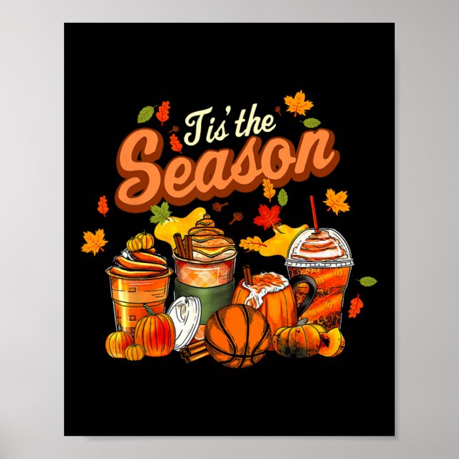 Poster Esta É A Época Pumpkin Leaf Latte Fall Voleibol (Frente)