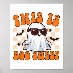 Poster Esta É A Folha De Boo Ghost Groovy Halloween Costu