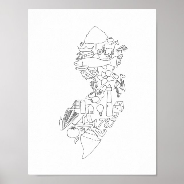 Poster Esta é a mão de Jersey desenhada (Frente)