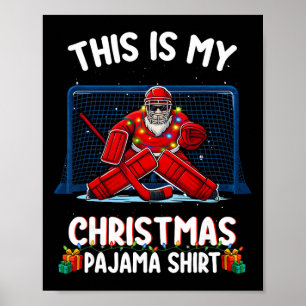 Poster Esta é a minha camisola de Natal de hóquei no Gelo