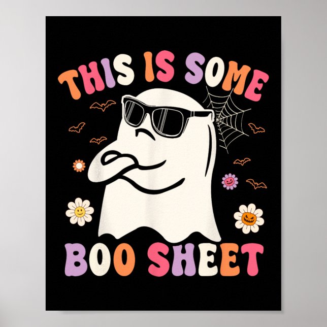 Poster Esta É Uma Folha De Boo Retro Groovy Ghost Hallowe (Frente)