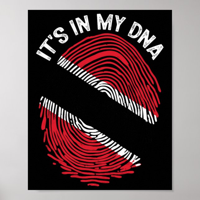 Poster Está em Meu Dna Trinidad e Tobago Bandeira Orgulho (Frente)
