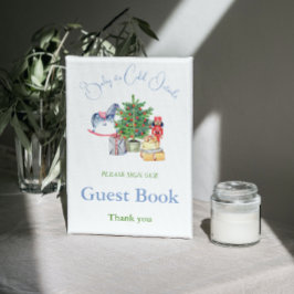 Poster Está Frio Lá Fora Chuveiro de Bebê de Natal Livro 