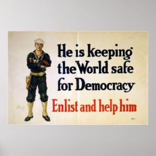 Póster Está mantendo o mundo seguro para a democracia