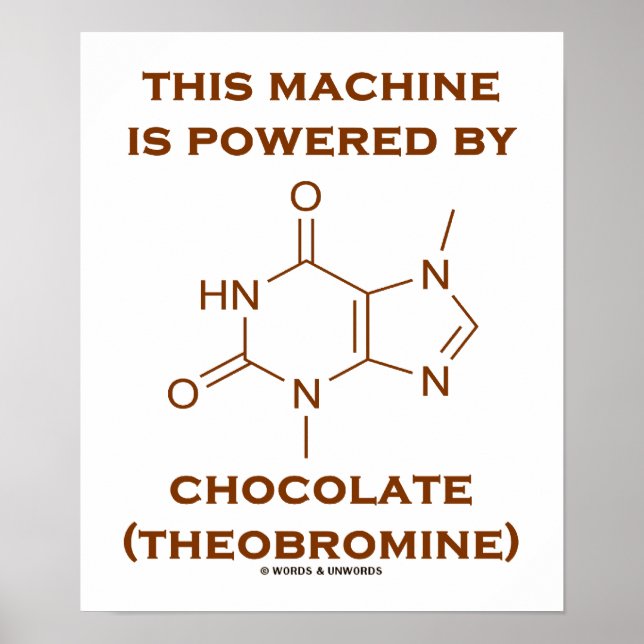 Poster Esta Máquina É Alimentada Por Chocolate (Teobromin (Frente)