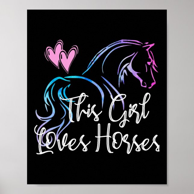 Poster Esta Menina Adora Cavalos Cavalos Cavalos Andando  (Frente)