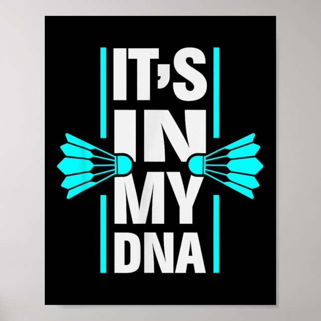 Poster Está No Meu Dna Badminton Shuttle Racket Badminton (Frente)