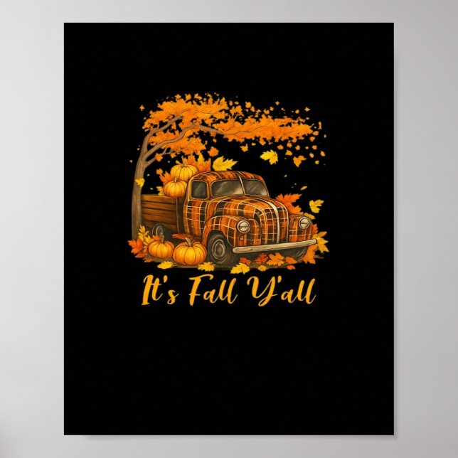 Poster Está no outono, Pumpkin Autumn Tree Hello Fall Cre (Frente)