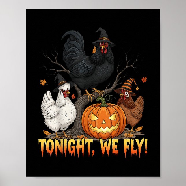 Poster Esta Noite Voamos Com A Bruxa Engraçada De Aves (Frente)