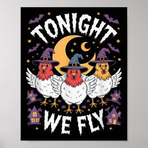 Poster Esta Noite Voamos No Halloween Bruxa Engraçado Gal