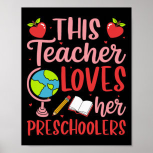 Poster Esta Professora Ama Seus Valentins de Pré-Escola