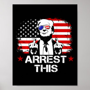 Poster Esta Trump Fingers Pro Trump Flag American (em Bai